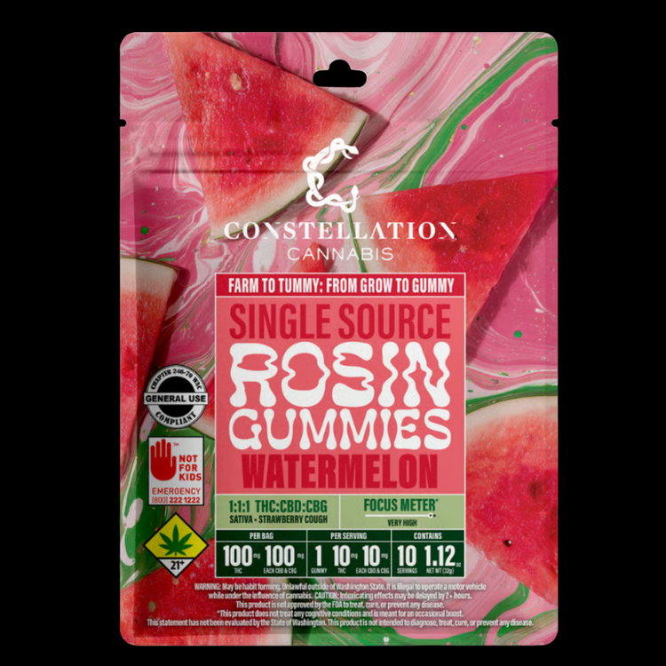 CBG 1:1:1 Watermelon Solventless Gummies